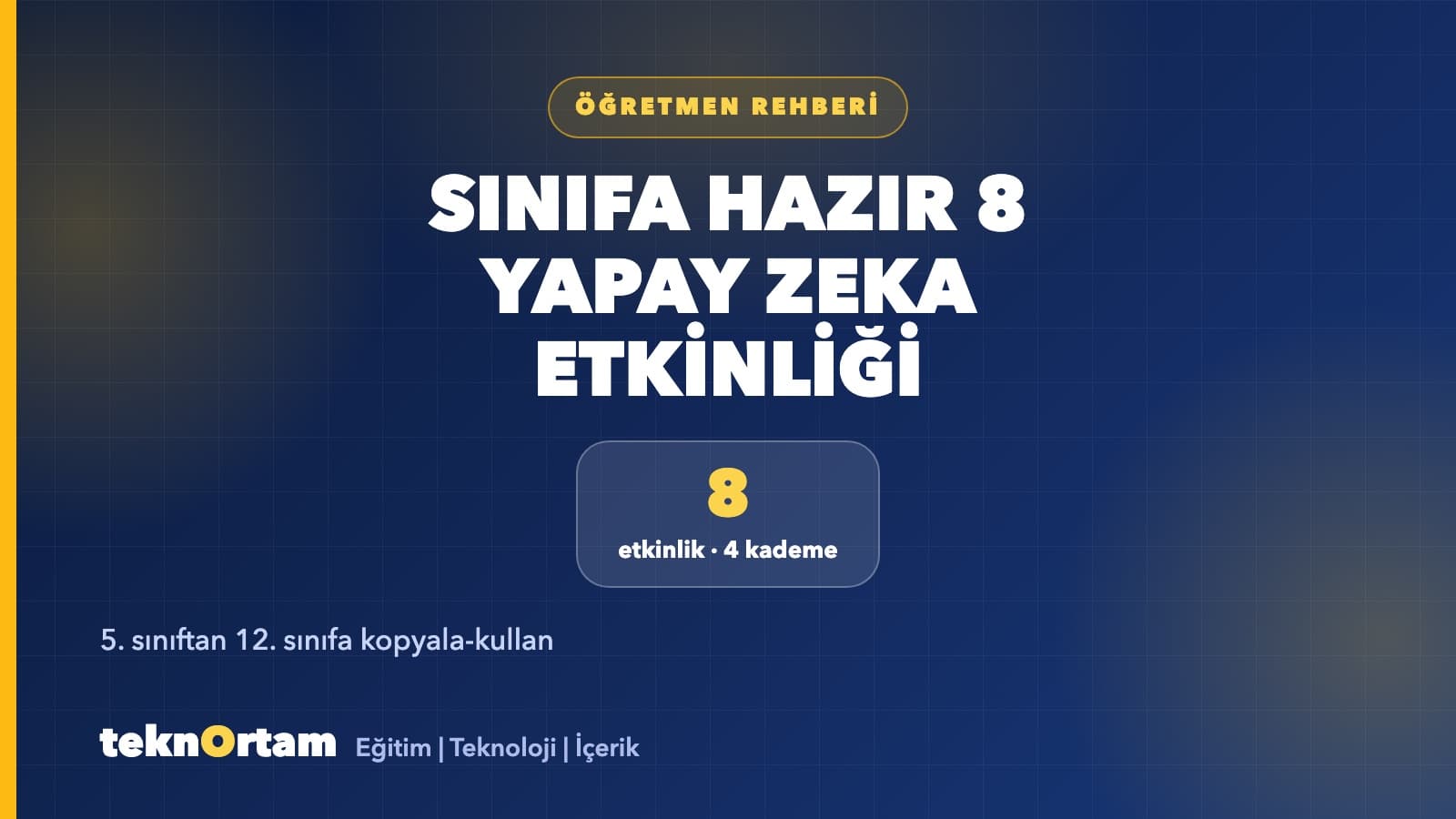 Sınıfa Hazır 8 Yapay Zeka Etkinliği: 5. Sınıftan 12. Sınıfa Kopyala-Kullan Rehber