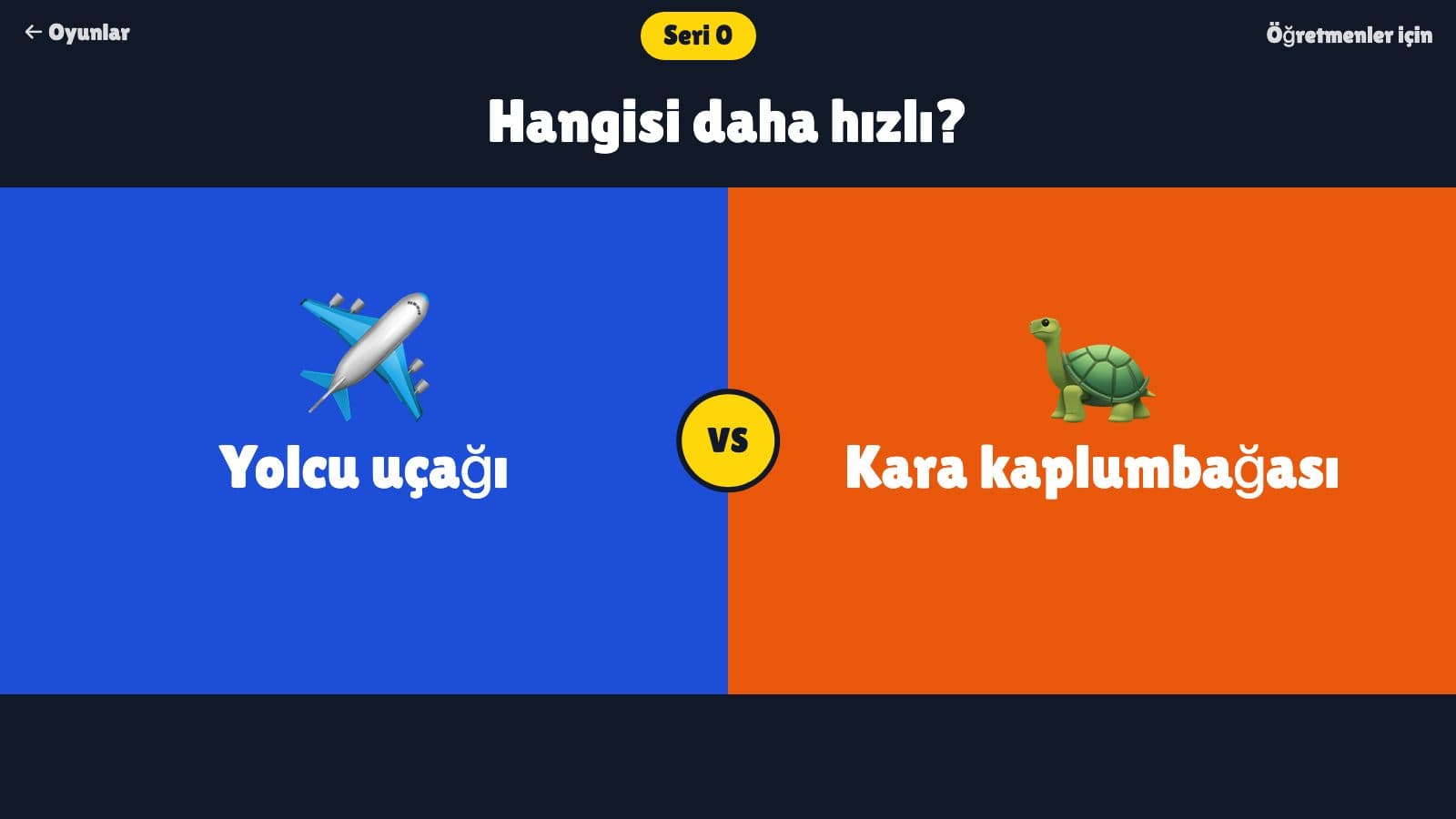 Hangisi Daha Fazla? oyunundan ekran görüntüsü