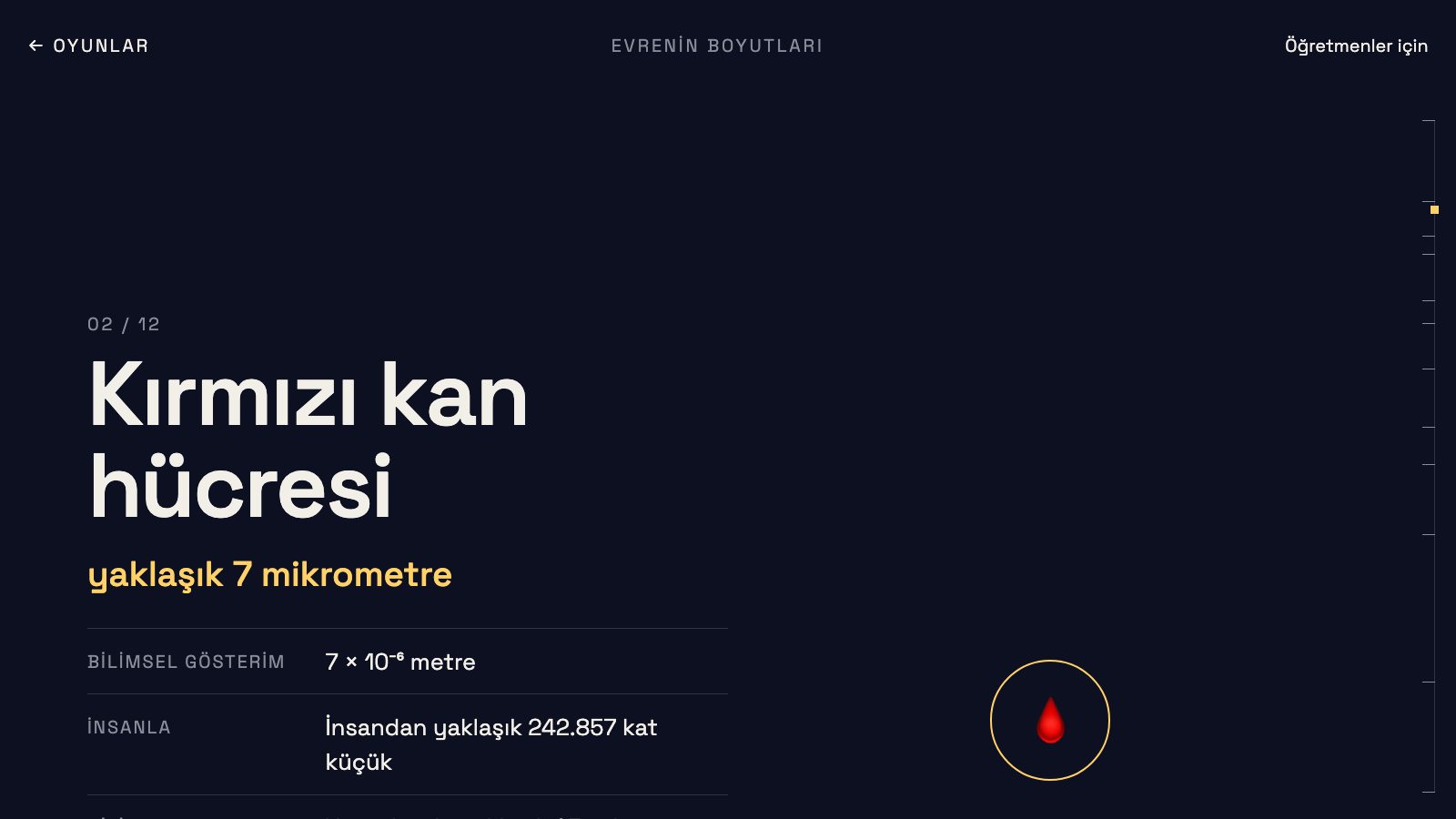 Evrenin Boyutları oyunundan bir durak